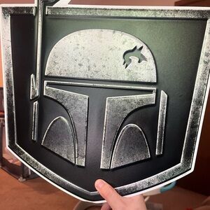 Star Wars Boba Fett Helmet Tin Shield Decorative Sign